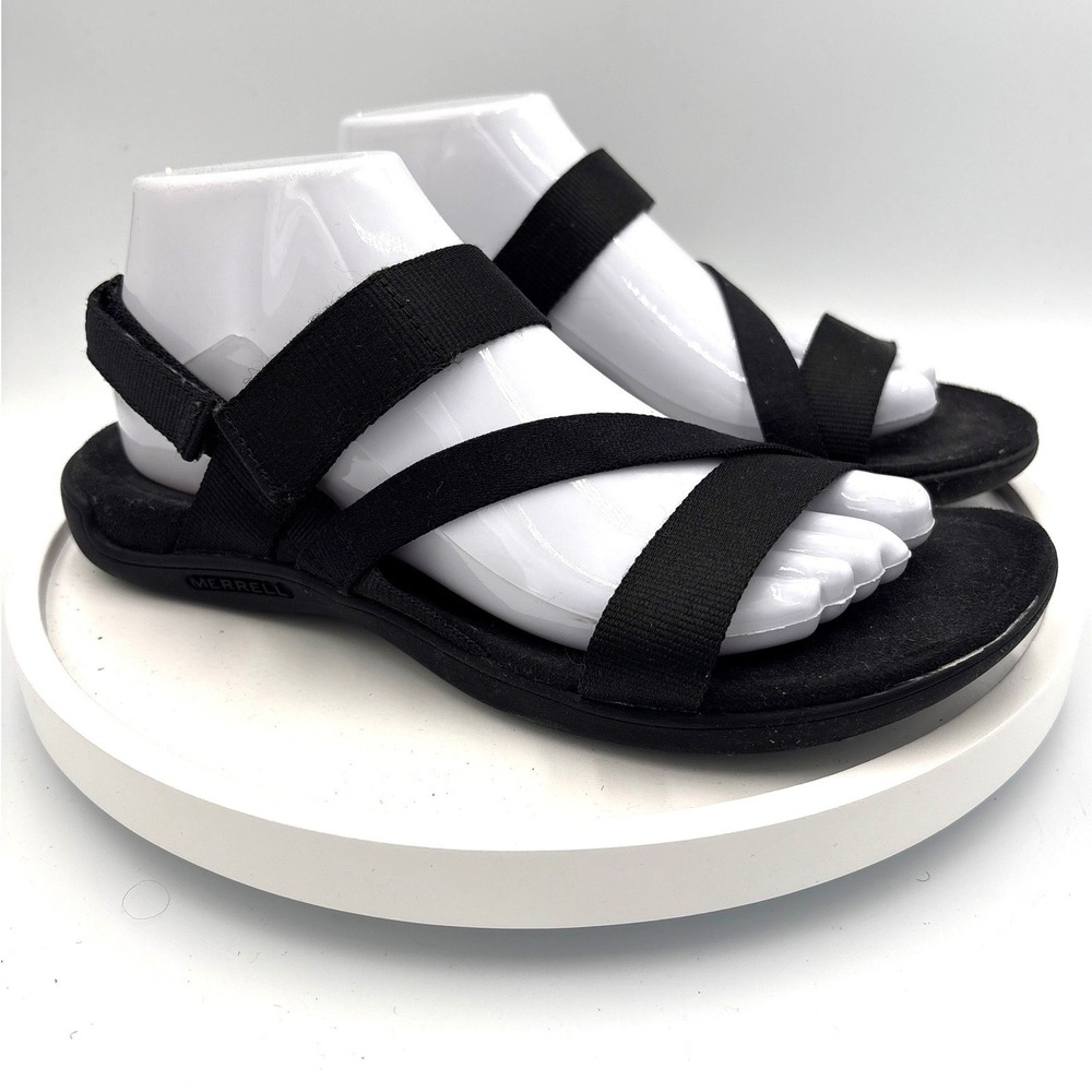 Merrell District Mendi Backstrap Sandals Womens 8 Black J004690 Memory Foam